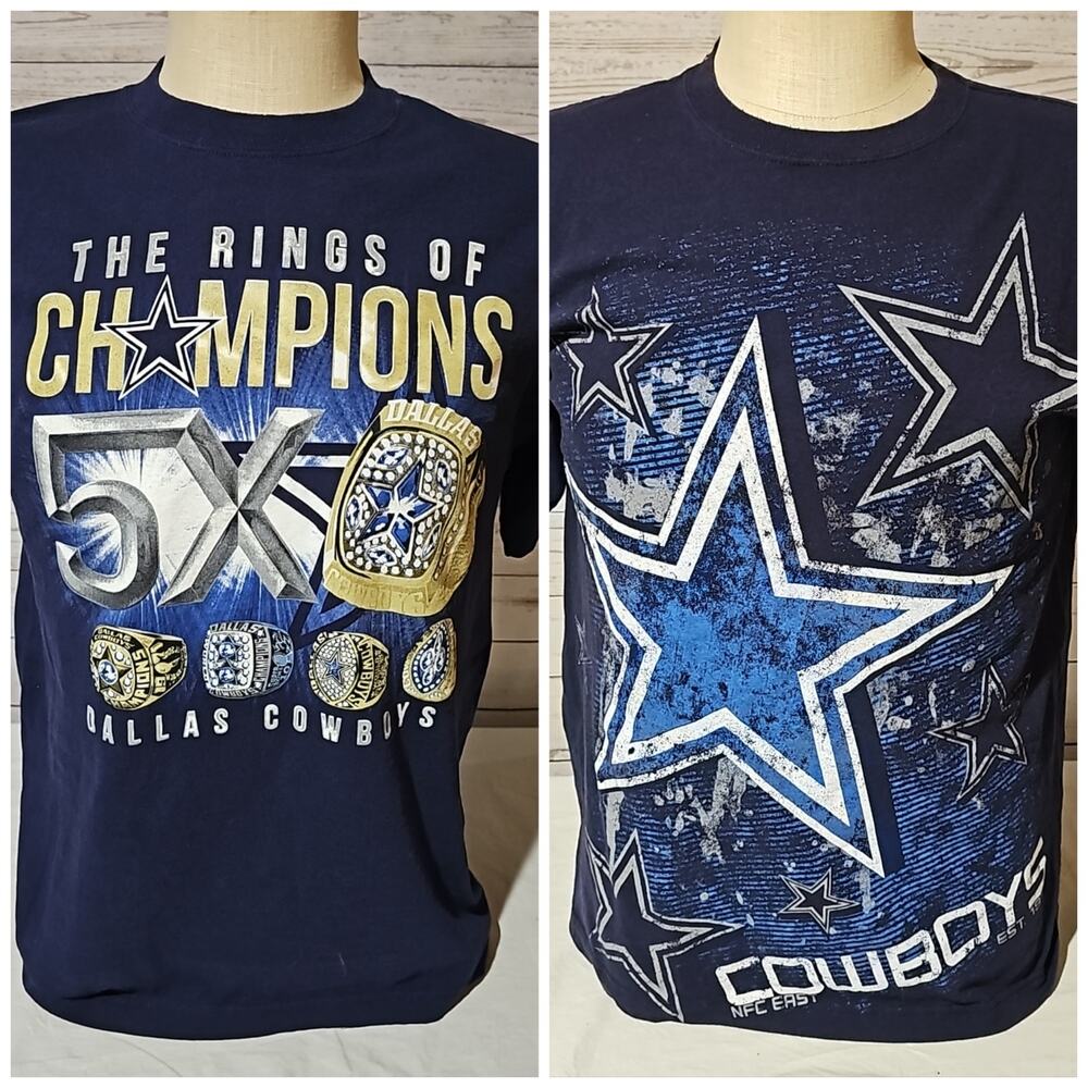 Dallas Cowboys Graphic T-Shirt Bundle – Set of 2 – Men’s Size Large